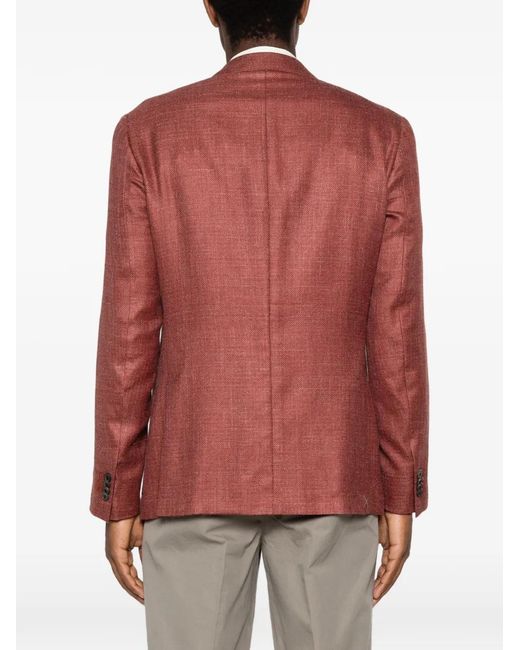 Corneliani Red Single-Breasted Blazer for men