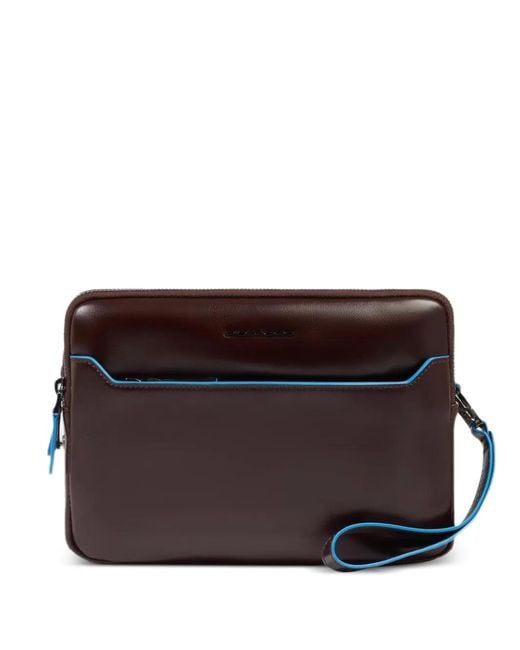 Piquadro Black Pochette Security En Cuir