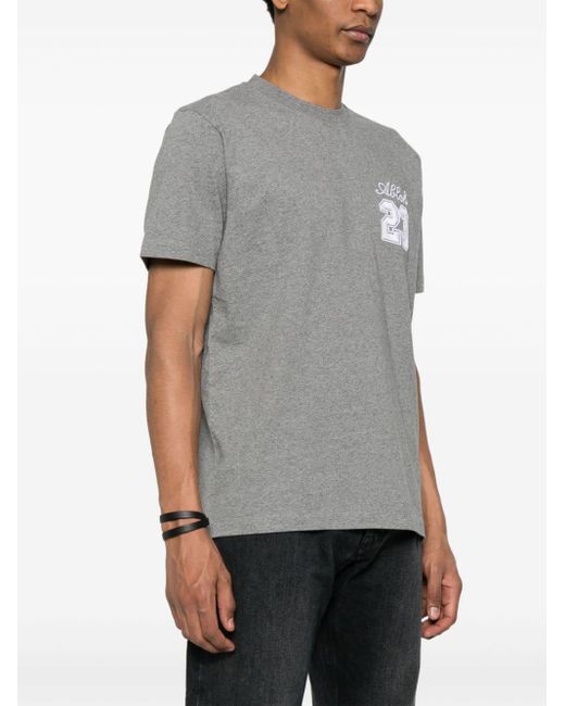 Off-White c/o Virgil Abloh T-Shirt mit Logo-Stickerei in Gray für Herren