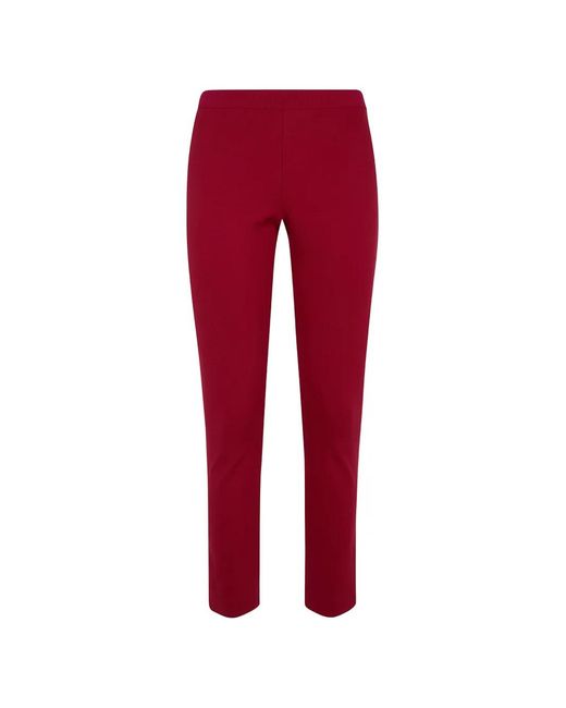 Liviana Conti Red Elasticated-Waistband Slim-Fit Trousers