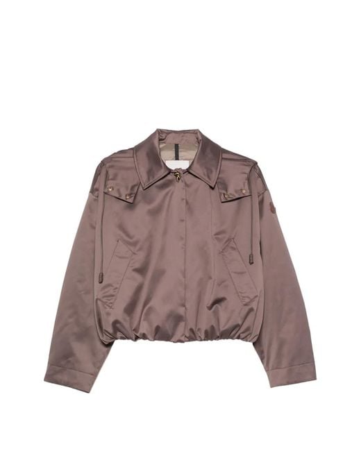 Moncler Brown Hooded Satin Jacket