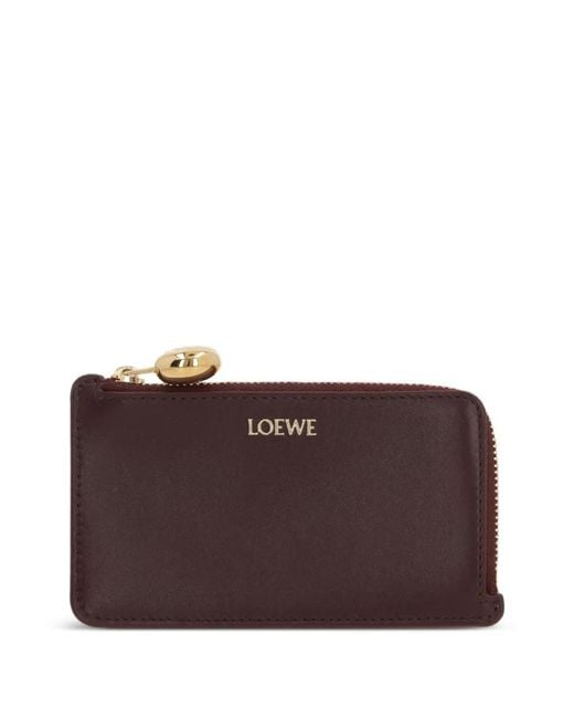 Loewe Purple Pebble Leather Zipped Card Case
