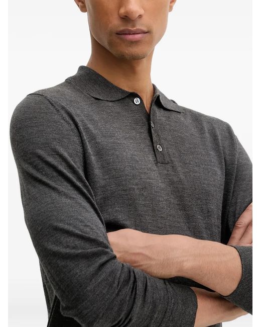 Barena Gray Long-Sleeve Polo Shirt for men