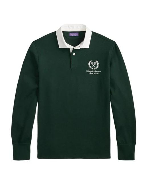 Ralph Lauren Green Long-Sleeve Rugby Polo Shirt for men
