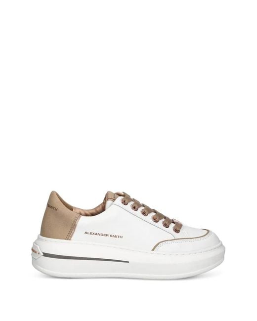 Alexander Smith White Lancaster Lace-Up Sneakers