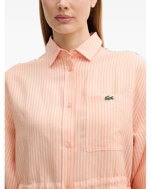 Lacoste White Striped Midi Dress