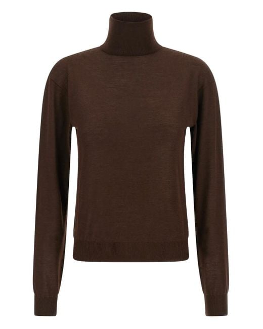Saint Laurent Brown Pullover mit Rollkragen