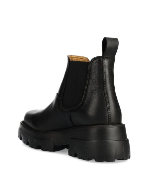 COPENHAGEN Black Elastic-Panelled Lug-Sole Boots