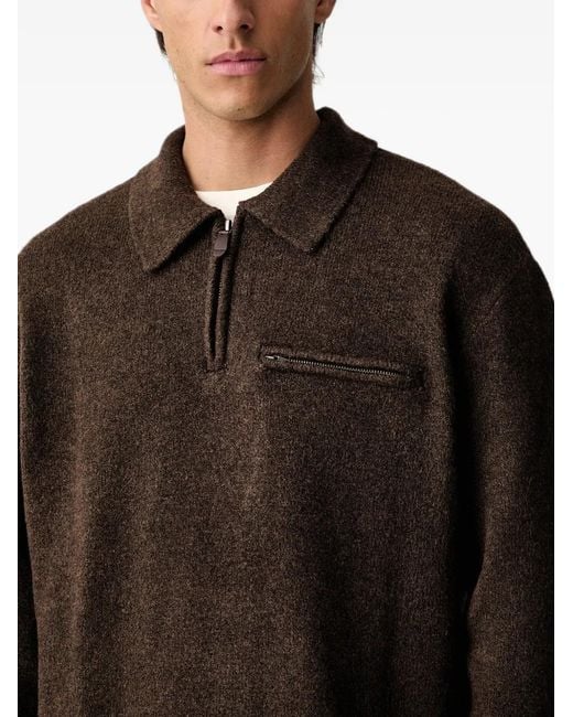 Levi's Black Quarter-Zip Chest-Pocket Sweater for men