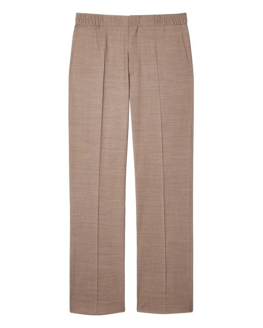Paul Smith Natural Elasticated-Waistband Pleated Trousers for men