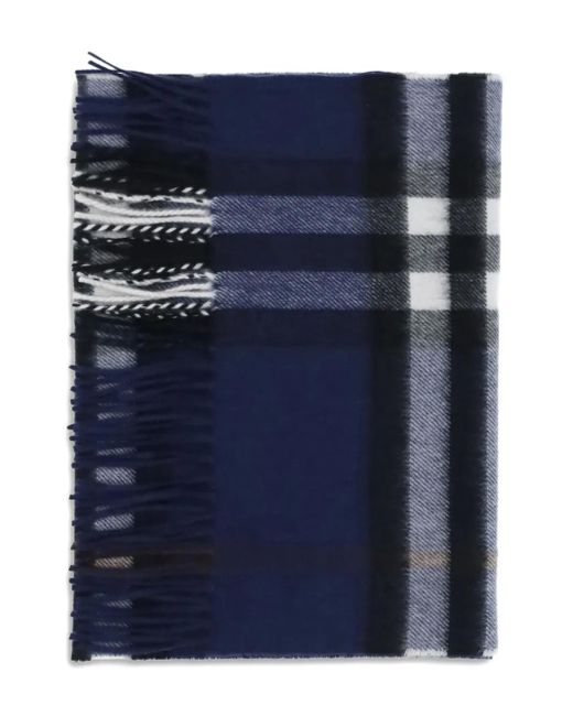 Burberry Blue Embroidered Cashmere Scarf