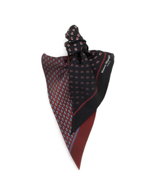 Maison Margiela Red Micro-Paisley Double-Sided Scarf for men