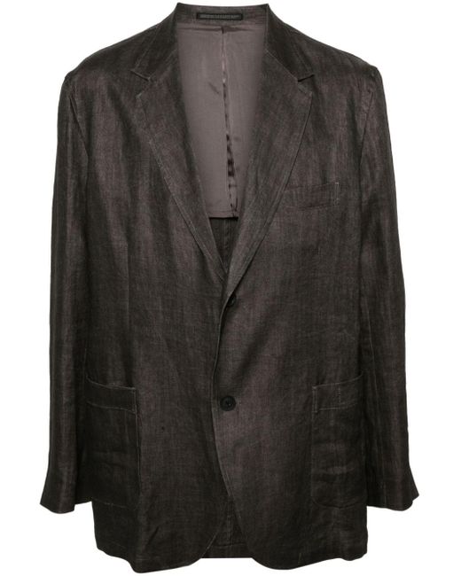 Yohji Yamamoto Black Notched-lapels Single-breasted Blazer for men
