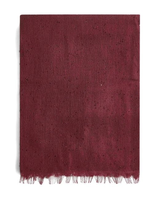 Sciarpa Con Frange di Brunello Cucinelli in Purple