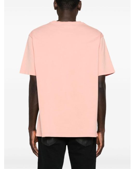 T-shirt en coton à logo brodé Balmain pour homme en coloris Pink