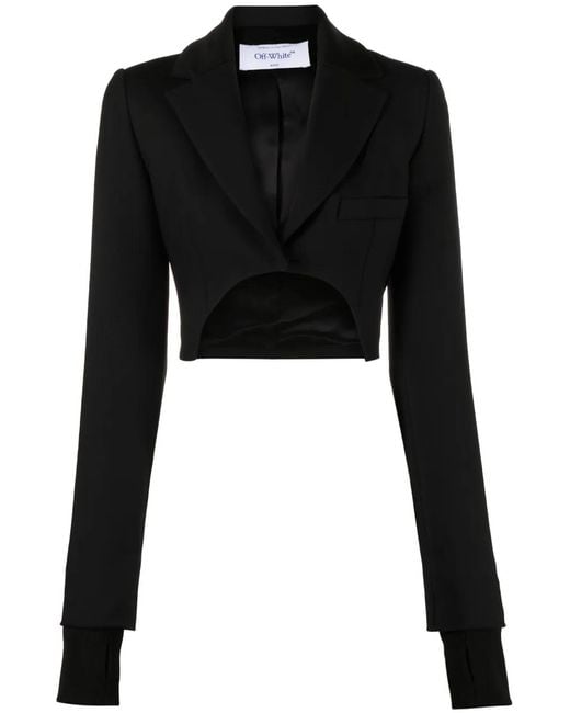 Off-White c/o Virgil Abloh Black Off Asymmetrical Cropped Jacket