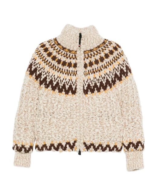 Moncler "girose" Donsjack Van Scheerwol in het Natural