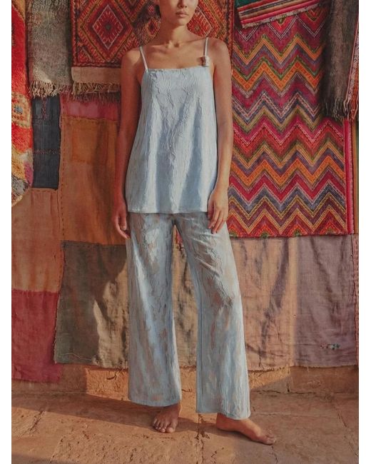 Baobab Blue Porto Square-Neck Top