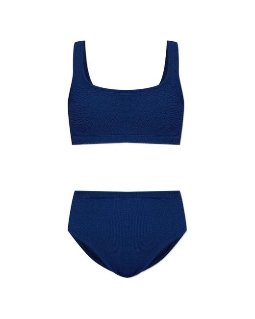 Hunza G Blue Bikini Patricia À Effet Froissé