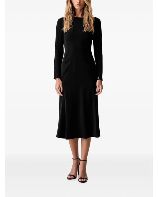 ARMANI EXCHANGE Black Long-Sleeved Midi Dress