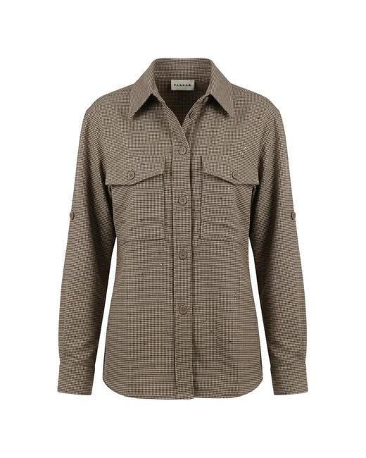 P.A.R.O.S.H. Gray Houndstooth-Pattern Shirt