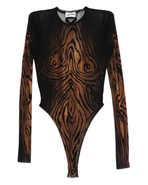 Jean Paul Gaultier Black The Wood Mesh Bodysuit