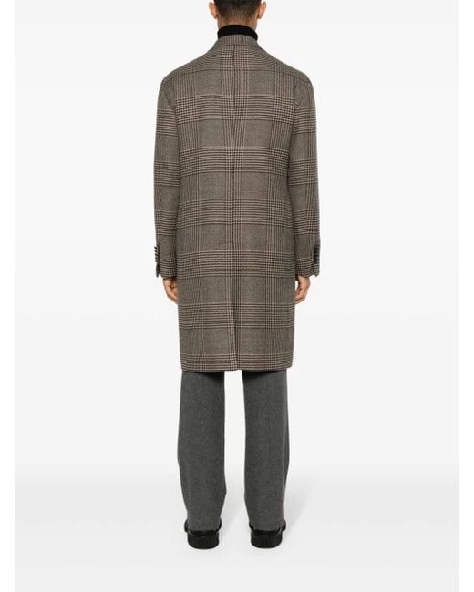 メンズ Tagliatore ハウンドトゥース ダブルジャケット Brown