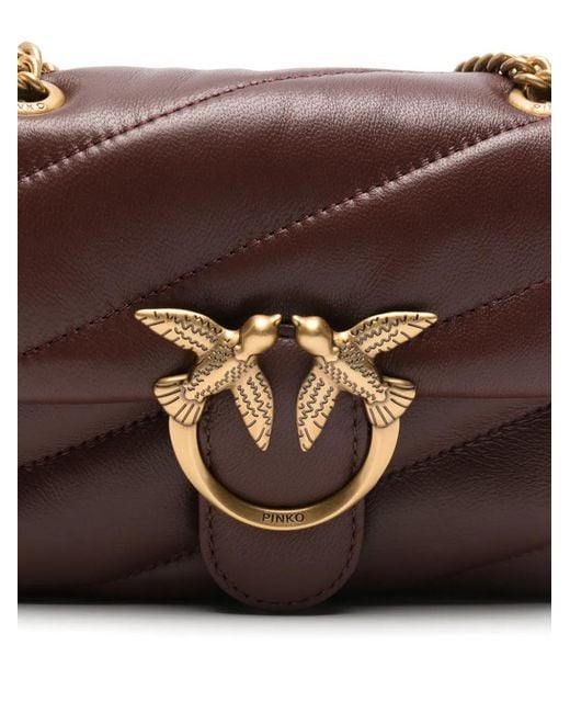 Pinko Brown Baby Shoulder Bag Love Bag Puff Maxi Quilt