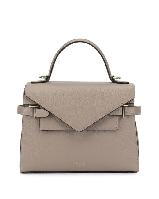Le Tanneur Gray Medium Emiliet-Bar Envelope-Flap Tote Bag
