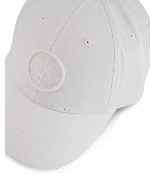 Cappello Da Baseball Con Applicazione Logo di Stone Island in White da Uomo