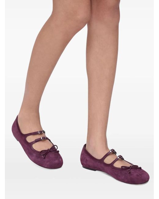 Marc Jacobs Purple Bow-Detail Ballerina Flats