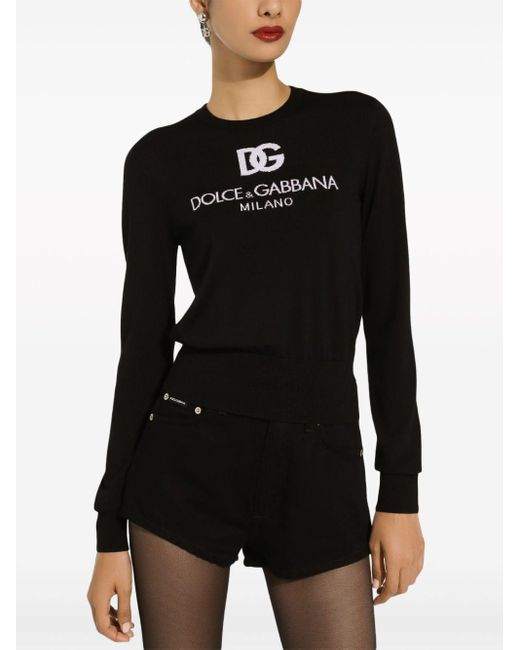 Dolce & Gabbana Black Dg Milano Long-sleeve Top