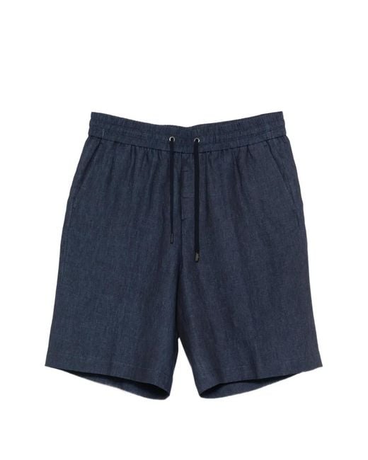 Peserico Blue Drawstring Tailored Shorts for men