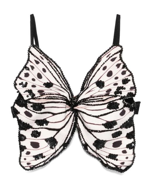 Top con motivo de mariposa PATBO de color Black