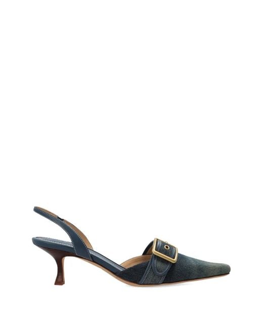 COACH Blue Buckle-Detail Heeled Pumps
