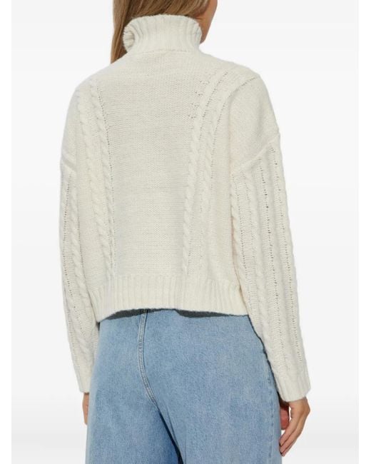 Munthe ケーブルニット タートルネックセーター White