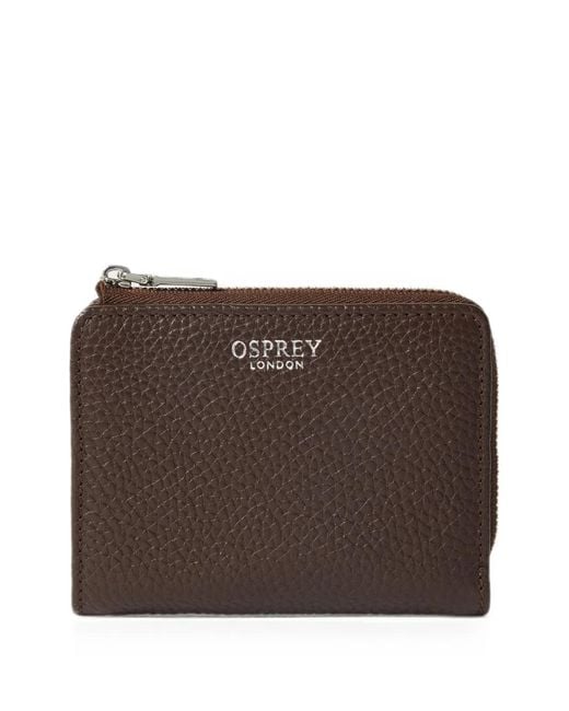 Osprey Brown Medium Core Leather Zip-Around Wallet