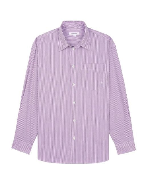 Sporty & Rich Purple Striped Button-Up Shirt