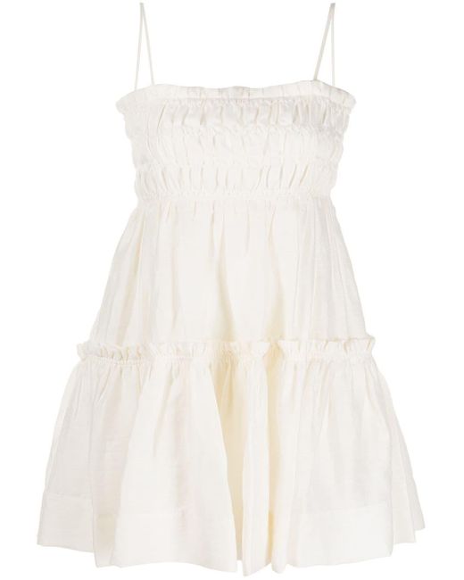 Shirred Tiered Midi Dress Black/Ivory | Womens Shona Joy Coats & Jackets â Me And The Young