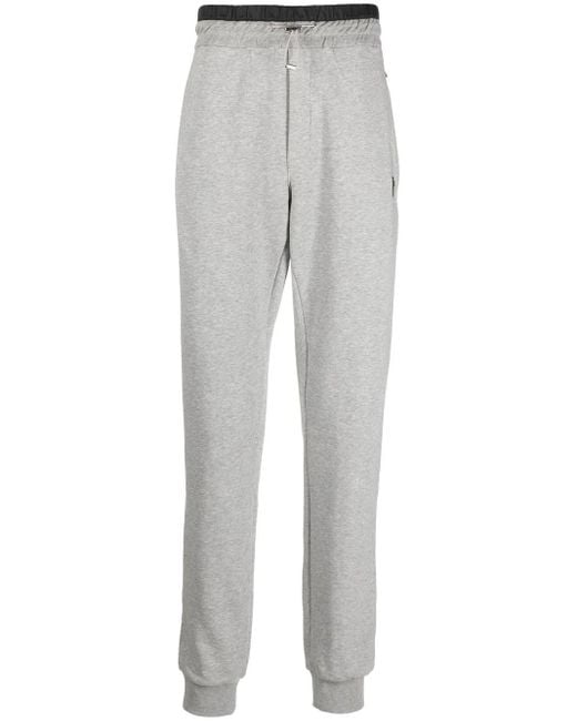 Philipp Plein Gray Contrasting-waistband Sweatpants for men