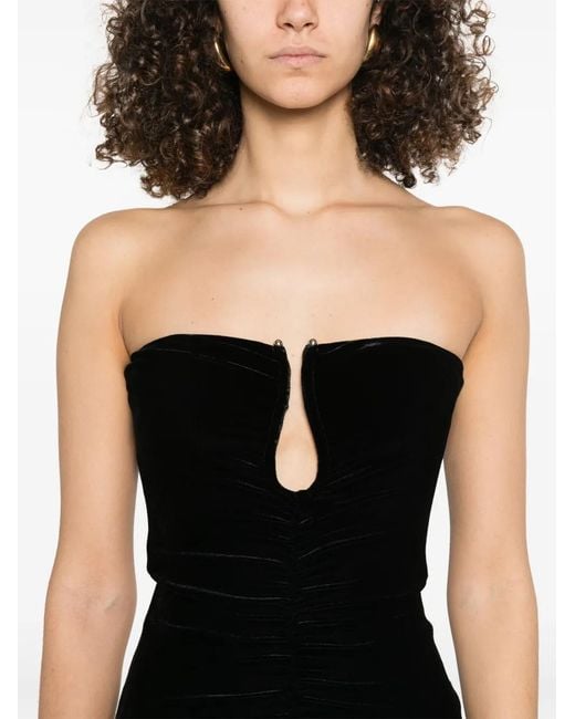 Nissa Black Velvet Maxi Dress