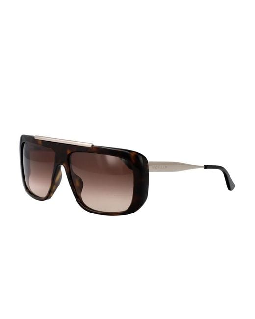 McQueen Brown Oversized Square-Frame Sunglasses
