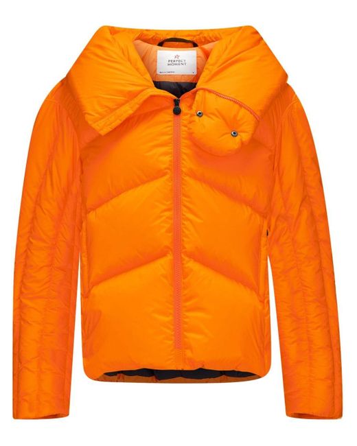 Perfect Moment Orelle Logo-appliqué Puffer Jacket in Orange | Lyst