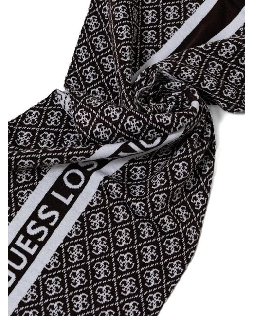 Guess Multicolor Monogram-Pattern Logo-Print Scarf