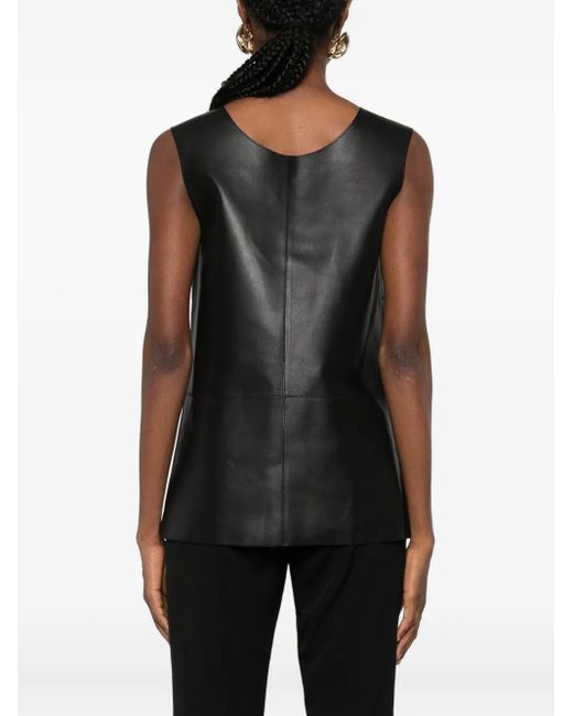 Totême Leren Top in het Black