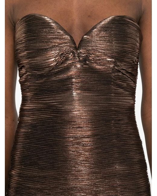 retroféte Brown Calypsa Ruched Midi Dress
