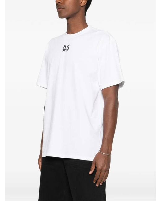 44 Label Group White Logo-Print T-Shirt for men