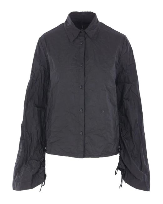 Maria Calderara Blue Textured Button-Fastening Shirt