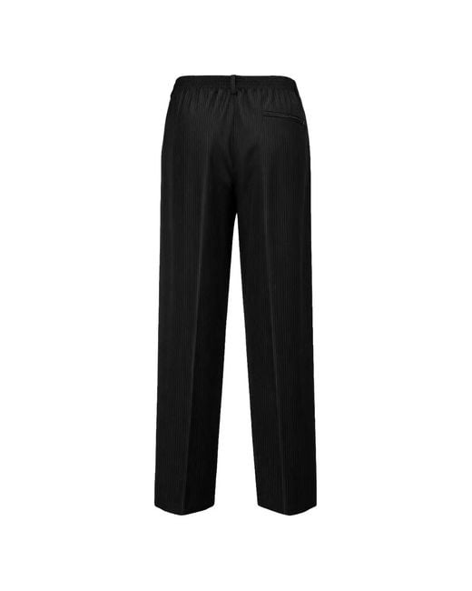 Cellar Door Black Elasticated Pleated Trousers for men