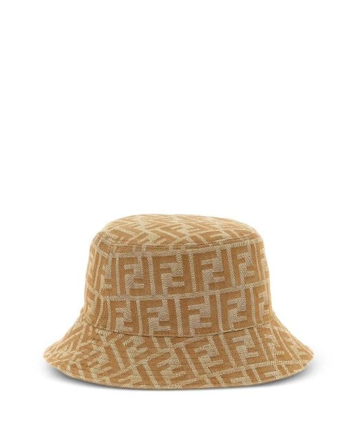 Fendi Natural Ff-Pattern Reversible Bucket Hat